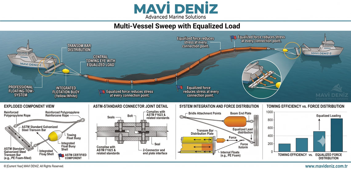 Oil boom Floating Tow Bridle
