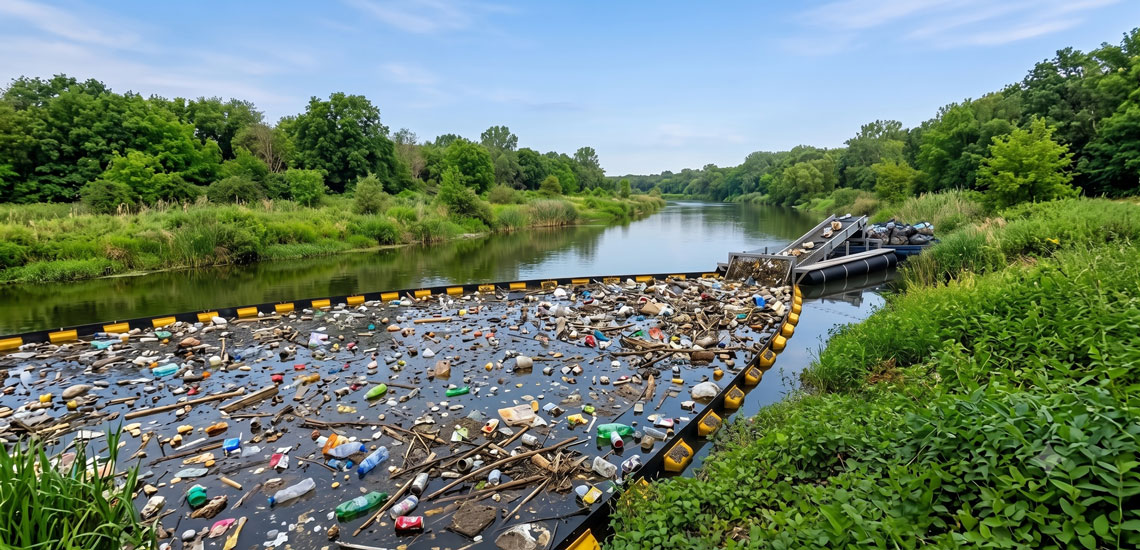 River – Floating Litter Trap With Conveyor (2) River – Floating Litter Trap With Conveyor (2)